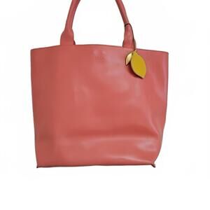 Furla Shoulder Tote Bag Purse Lemon Charm Y2K Style Pink Luxury EUC